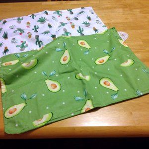 Pillow Covers - Decorative Home Decor - Avocado and Cacti Accent